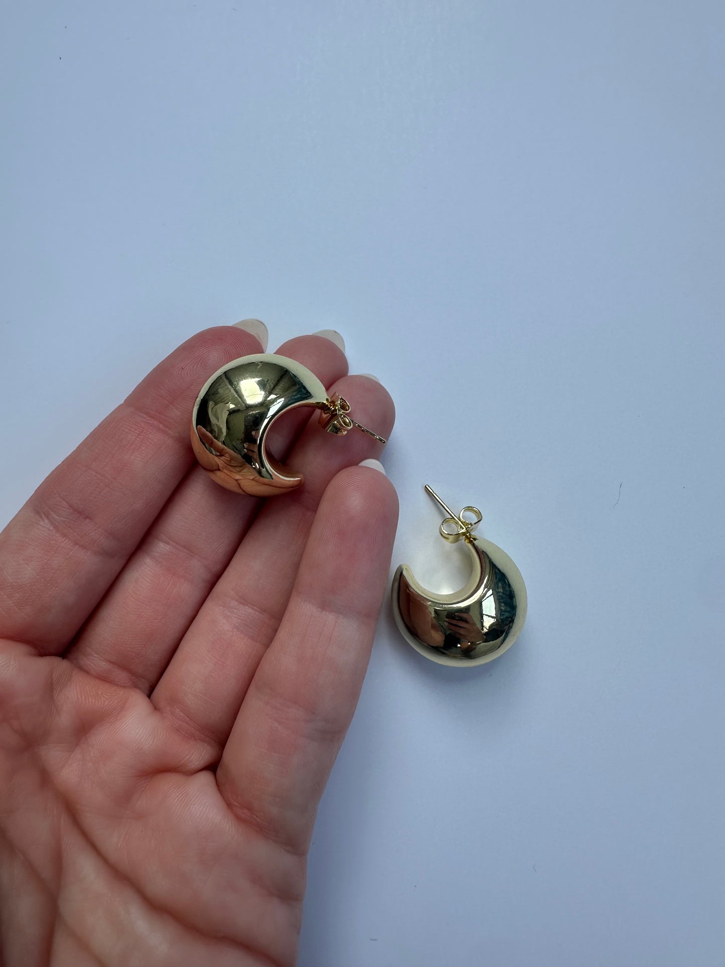 Thick Dome Drop Earrings