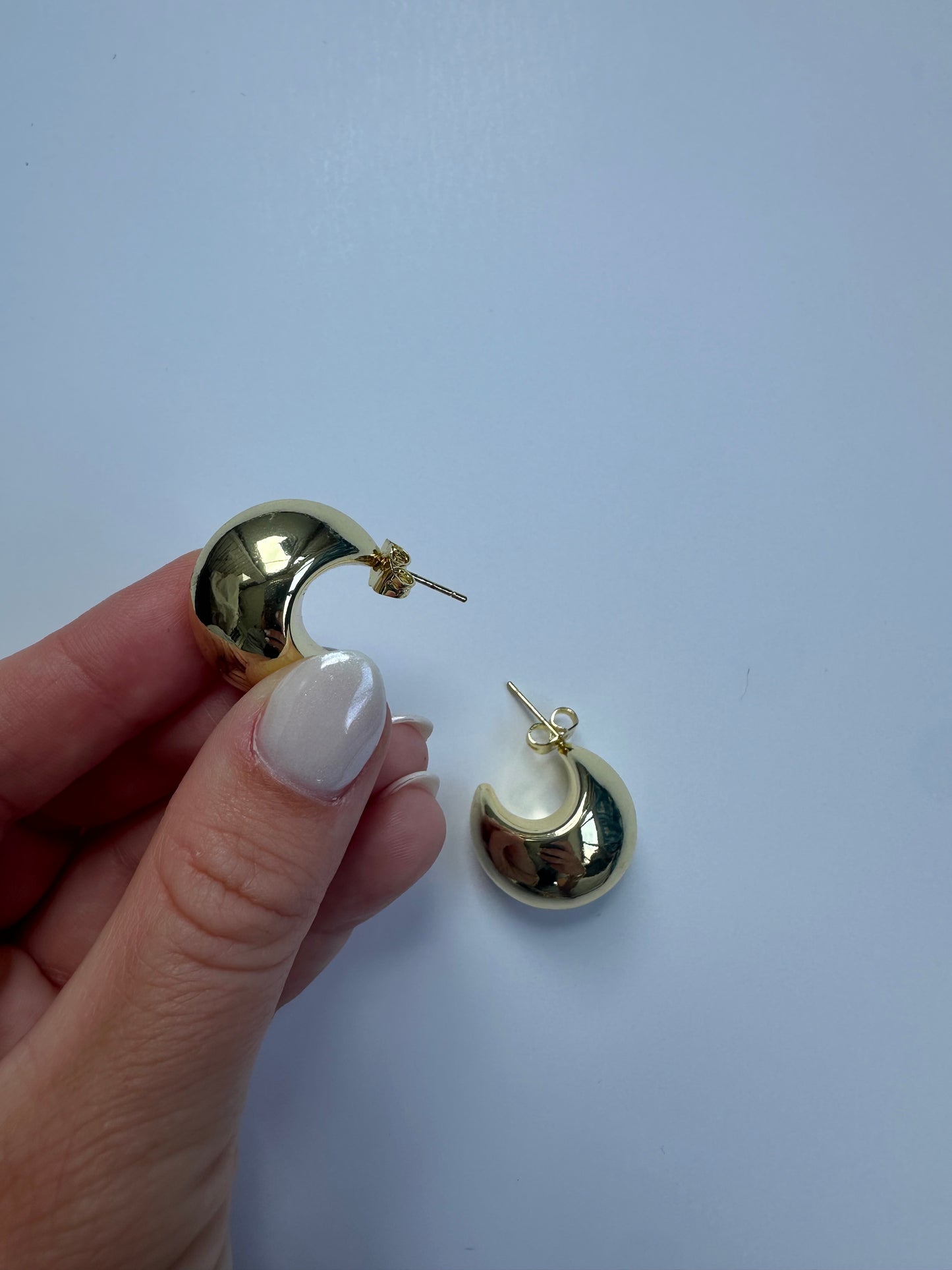 Thick Dome Drop Earrings