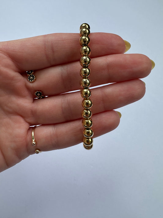 Large Gold Beaded Bracelet